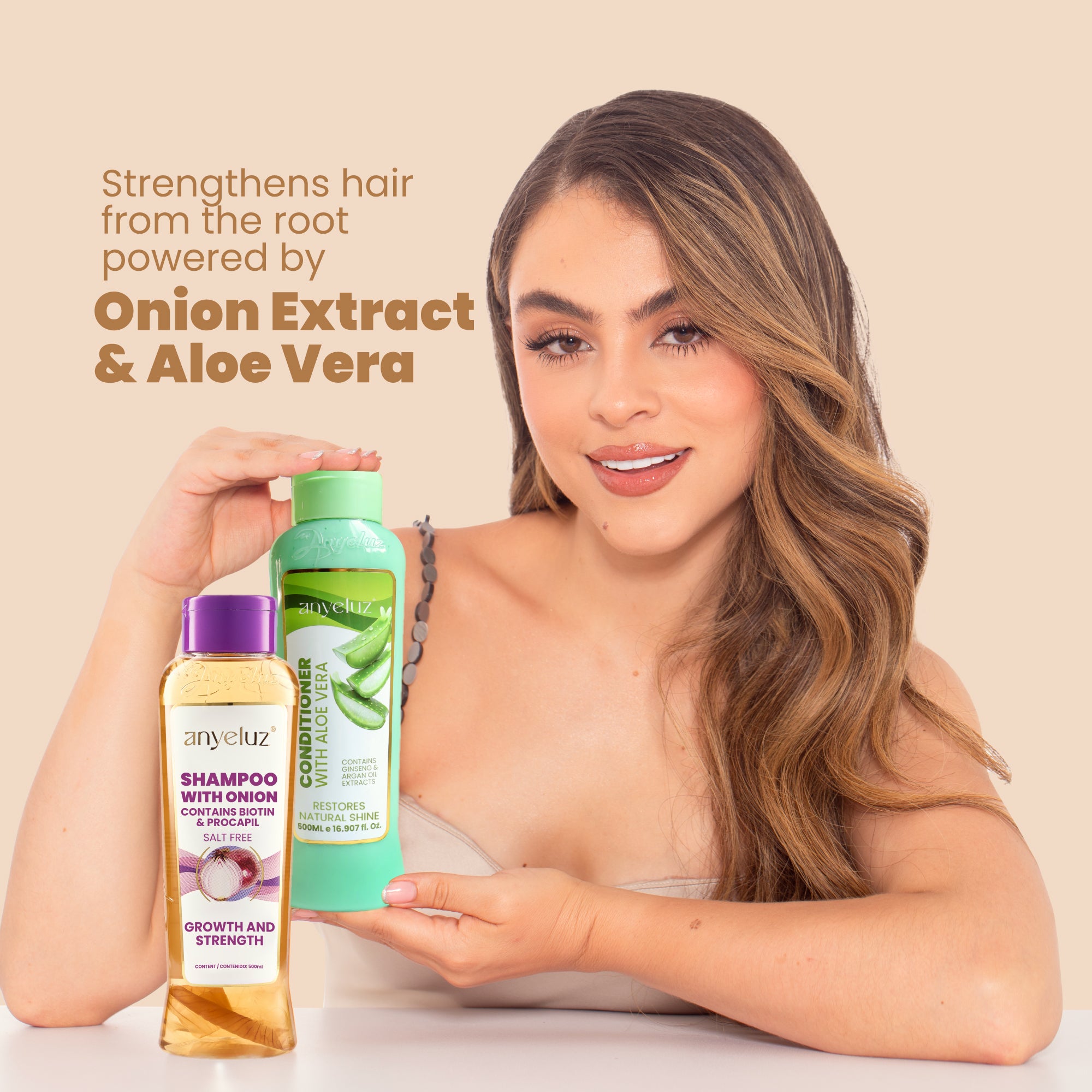 DUO ONION SHAMPOO AND ALOE VERA CONDITIONER KIT - ANYELUZ
