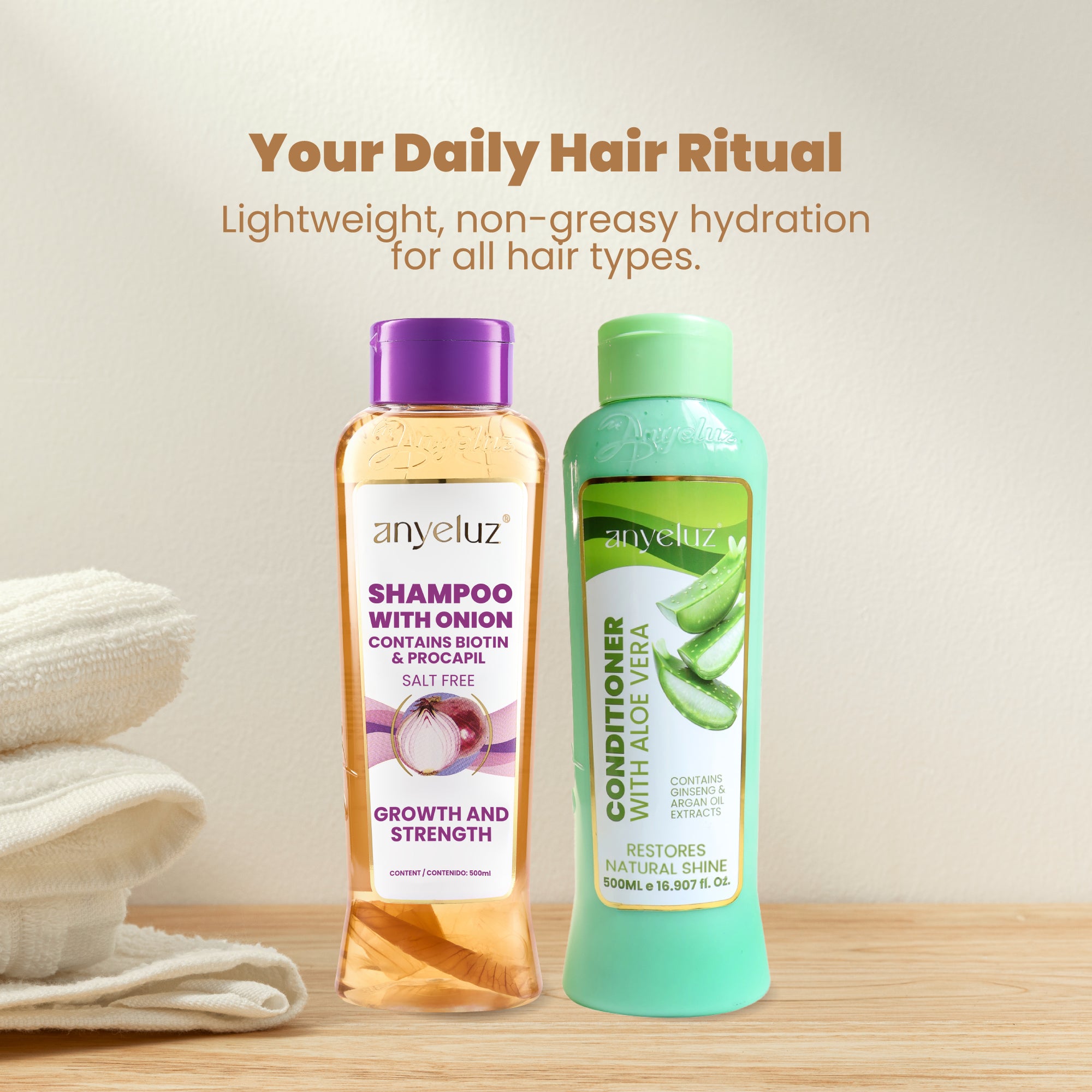 DUO ONION SHAMPOO AND ALOE VERA CONDITIONER KIT - ANYELUZ